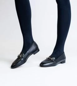 Allkind Vegan Shoes Jessica Vegan Leather Snaffle Loafer | Black