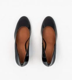 Allkind Vegan Shoes Kate Vegan Patent Leather Block Heel Court Shoe | Black