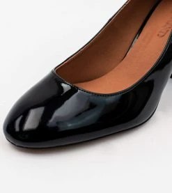 Allkind Vegan Shoes Kate Vegan Patent Leather Block Heel Court Shoe | Black
