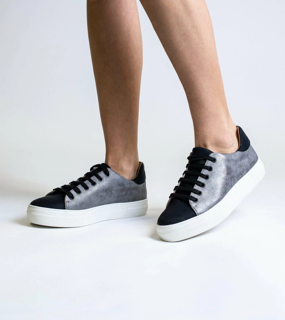 Allkind Vegan Shoes Lucy Vegan Leather Lace Trainer | Black & Grey 11 Allkind Vegan Shoes Lucy Vegan Leather Lace Trainer | Black & Grey