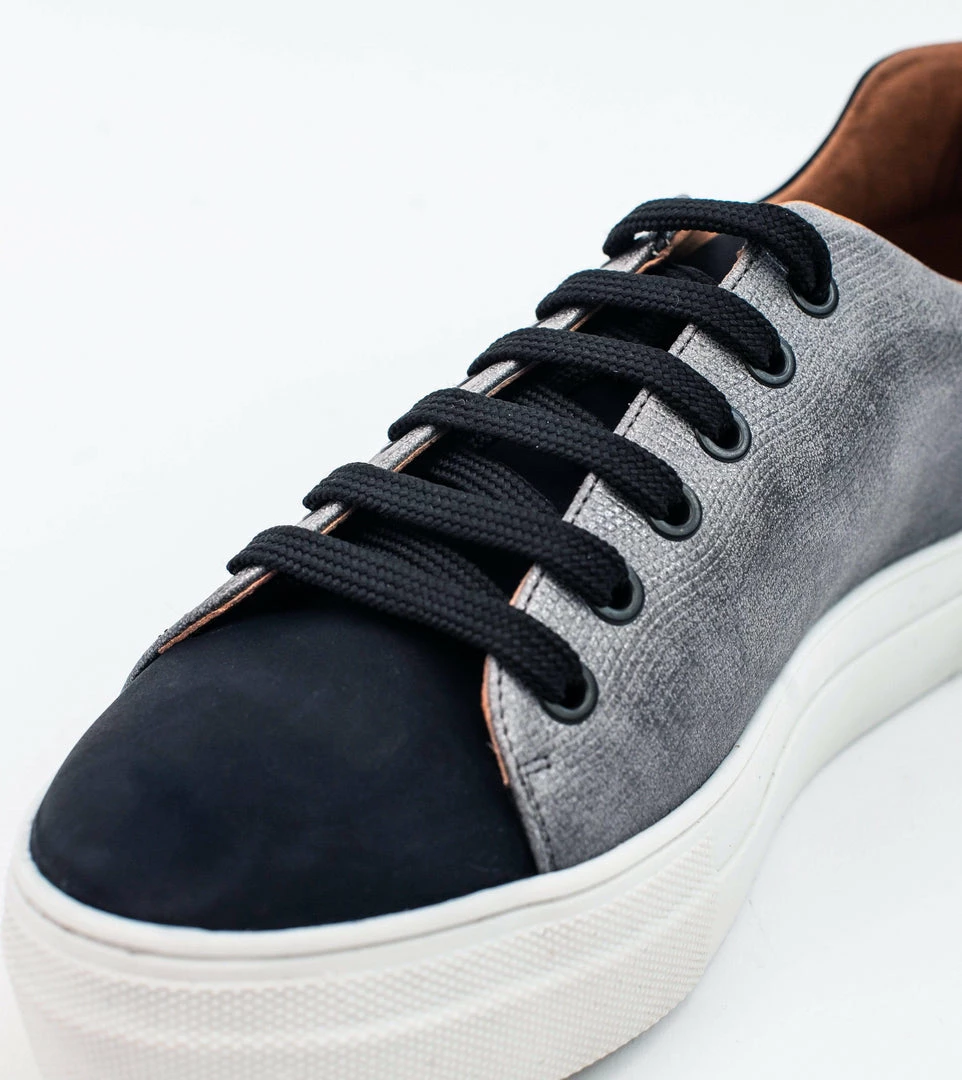 Allkind Vegan Shoes Lucy Vegan Leather Lace Trainer | Black & Grey 7 Allkind Vegan Shoes Lucy Vegan Leather Lace Trainer | Black & Grey