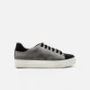 Allkind Vegan Shoes Lucy Vegan Leather Lace Trainer | Black & Grey