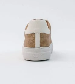 Allkind Vegan Shoes Lucy Vegan Leather Lace Trainer | Gold & White