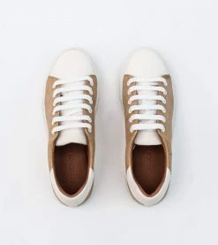 Allkind Vegan Shoes Lucy Vegan Leather Lace Trainer | Gold & White