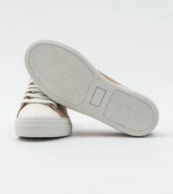 Allkind Vegan Shoes Lucy Vegan Leather Lace Trainer | Gold & White