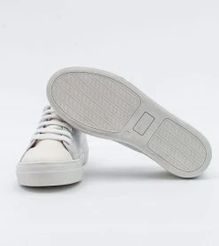 Allkind Vegan Shoes Lucy Vegan Leather Lace Trainer | Silver & White