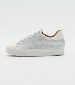 Allkind Vegan Shoes Lucy Vegan Leather Lace Trainer | Silver & White