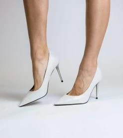 Allkind Vegan Scarlett Glittery Vegan Leather Stiletto Court Shoe | Silver