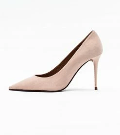 Allkind Vegan Shoes Scarlett Vegan Suede Stiletto Court Shoe | Blush Nude