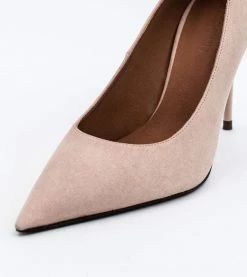 Allkind Vegan Shoes Scarlett Vegan Suede Stiletto Court Shoe | Blush Nude