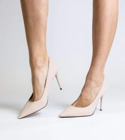 Allkind Vegan Shoes Scarlett Vegan Suede Stiletto Court Shoe | Blush Nude