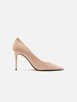 Allkind Vegan Shoes Scarlett Vegan Suede Stiletto Court Shoe | Blush Nude