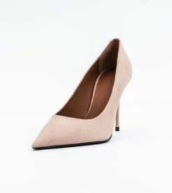 Allkind Vegan Shoes Scarlett Vegan Suede Stiletto Court Shoe | Blush Nude