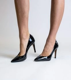 Allkind Vegan Shoes Sophie Vegan Leather Stiletto Court Shoe | Black Patent