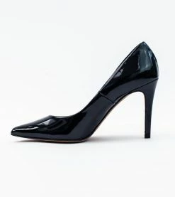 Allkind Vegan Shoes Sophie Vegan Leather Stiletto Court Shoe | Black Patent