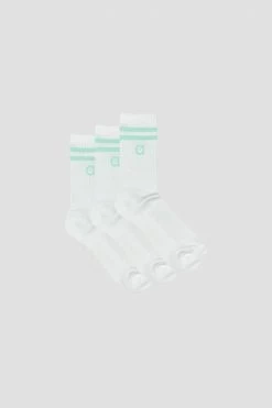 Altid Clothing 3 Pack Organic Cotton Blend Striped Socks | Mint