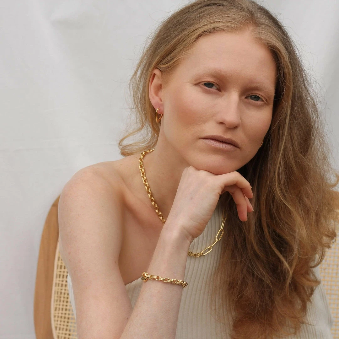 Ana Dyla Amie Recycled 925 Sterling Silver Necklace | Gold Vermeil 6 Ana Dyla Amie Recycled 925 Sterling Silver Necklace | Gold Vermeil