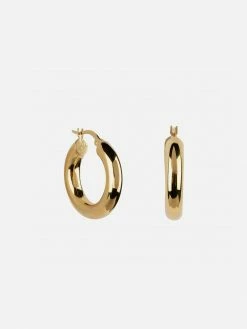 Ana Dyla Aria Recycled 925 Sterling Silver Hoop Earrings | Gold Vermeil Accessories
