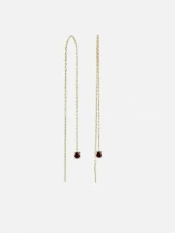 Ana Dyla Asya Recycled 925 Sterling Silver Garnet Earrings | Gold Vermeil Accessories