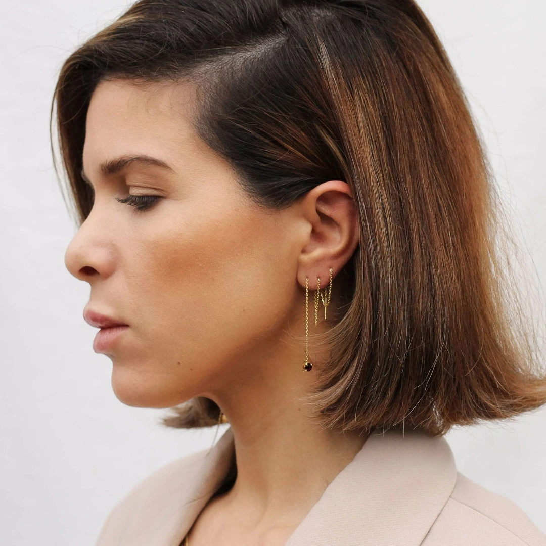 Ana Dyla Asya Recycled 925 Sterling Silver Garnet Earrings | Gold Vermeil Accessories 4 Ana Dyla Asya Recycled 925 Sterling Silver Garnet Earrings | Gold Vermeil Accessories