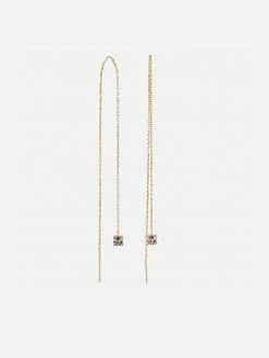 Ana Dyla Asya Recycled 925 Sterling Silver White Topaz Earrings | Gold Vermeil