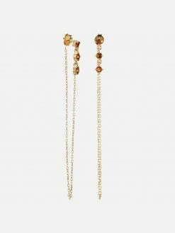 Ana Dyla Accessories Azra Recycled 925 Sterling Silver Citrine Earrings | Gold Vermeil