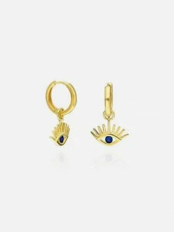 Ana Dyla Caitlin Eye Recycled 925 Sterling Silver Earrings | 18ct Gold Plated