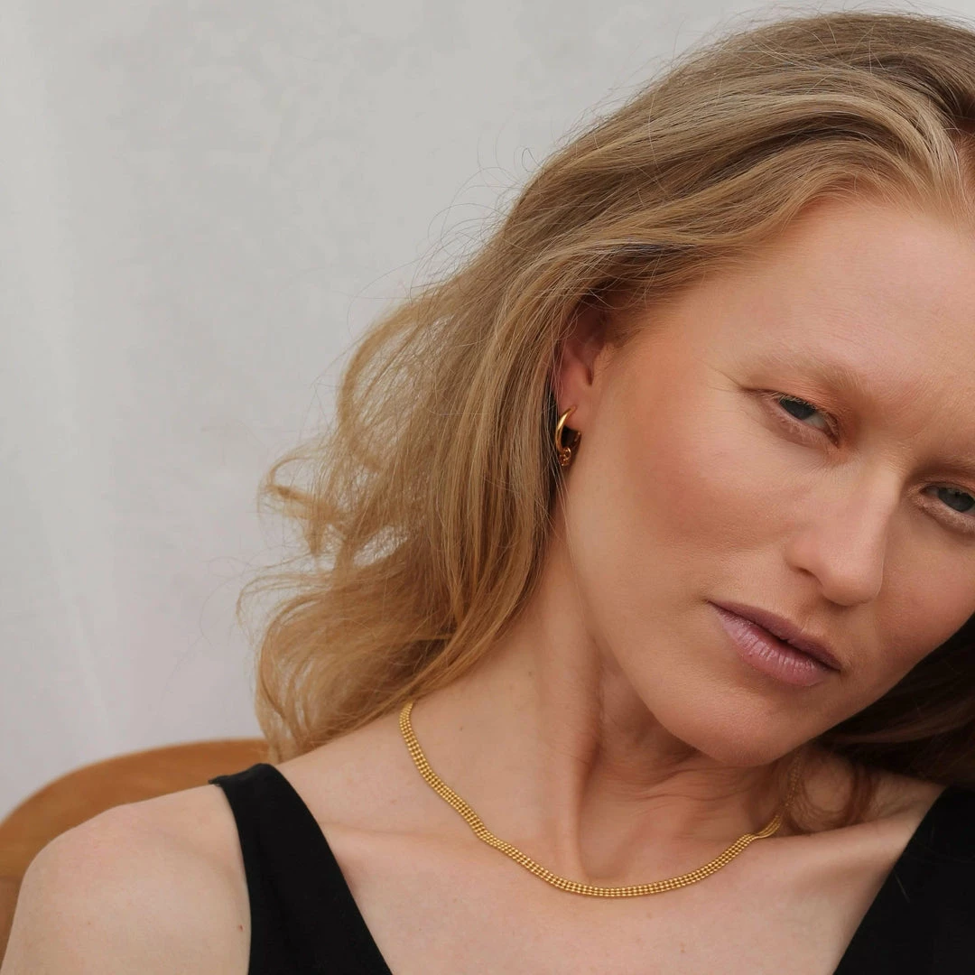 Ana Dyla Cleo Recycled 925 Sterling Silver Necklace | Gold Vermeil Accessories 4 Ana Dyla Cleo Recycled 925 Sterling Silver Necklace | Gold Vermeil Accessories