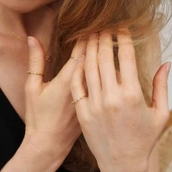 Ana Dyla Accessories Cosima Recycled 925 Sterling Silver White Topaz Ring | Gold Vermeil