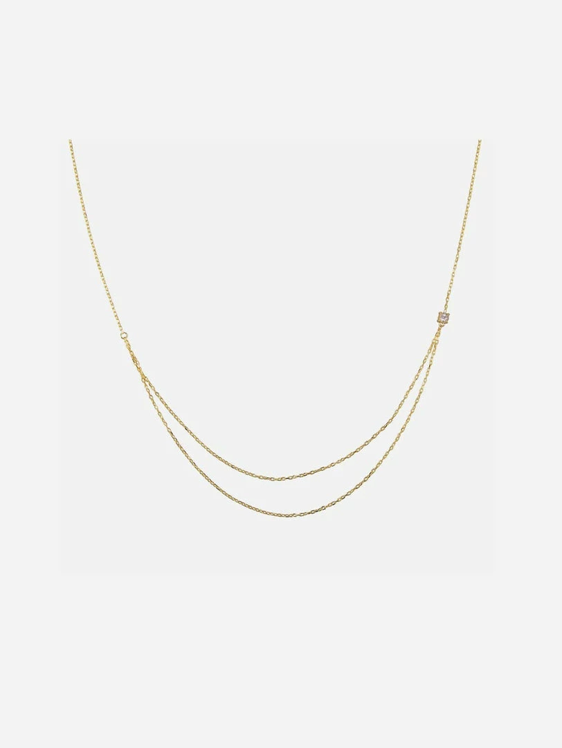 Ana Dyla Elodie Recycled 925 Sterling Silver White Topaz Necklace | Gold Vermeil Accessories 3 Ana Dyla Elodie Recycled 925 Sterling Silver White Topaz Necklace | Gold Vermeil Accessories