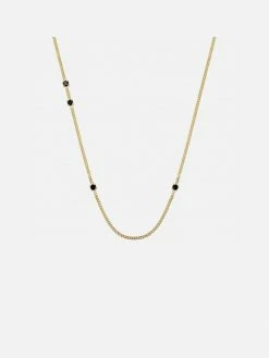 Ana Dyla Accessories Gemma Recycled 925 Sterling Silver Black Spinel Necklace | Gold Vermeil