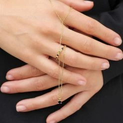 Ana Dyla Irem Recycled 925 Sterling Silver Black Spinel Necklace | Gold Vermeil