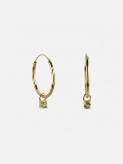 Ana Dyla Irem Recycled 925 Sterling Silver Peridot Hoop Earrings | Gold Vermeil Accessories