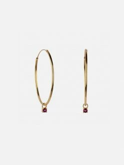 Ana Dyla Irem Recycled 925 Sterling Silver Pink Topaz Hoop Earrings | Gold Vermeil