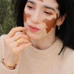 Ana Dyla Livia Recycled 925 Sterling Silver Citrine Hoop Earrings | Gold Vermeil