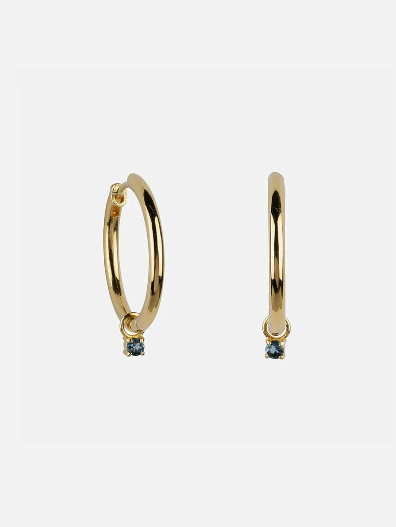 Ana Dyla Livia Recycled 925 Sterling Silver London Topaz Hoop Earrings | Gold Vermeil 3 Ana Dyla Livia Recycled 925 Sterling Silver London Topaz Hoop Earrings | Gold Vermeil
