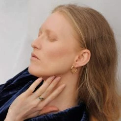 Ana Dyla Livia Recycled 925 Sterling Silver London Topaz Hoop Earrings | Gold Vermeil 10 Ana Dyla Livia Recycled 925 Sterling Silver London Topaz Hoop Earrings | Gold Vermeil