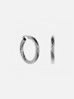 Ana Dyla Accessories Luma Recycled 925 Sterling Silver Hoop Earrings
