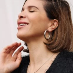 Ana Dyla Accessories Luma Recycled 925 Sterling Silver Hoop Earrings