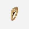 Ana Dyla Accessories Mila Recycled 925 Sterling Silver Signet Ring | Gold Vermeil