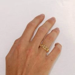 Ana Dyla Nina Recycled 925 Sterling Silver Ring | 18ct Gold Plated