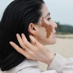 Ana Dyla Rani Recycled Sterling Silver Hoop Earrings | Gold Vermeil Accessories