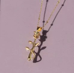 Ana Dyla Rose Recycled 925 Sterling Silver Pendant | Gold Vermeil