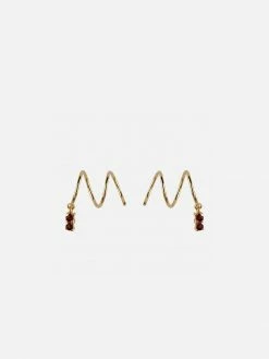 Ana Dyla Accessories Rumi Recycled 925 Sterling Silver Garnet Earrings | Gold Vermeil