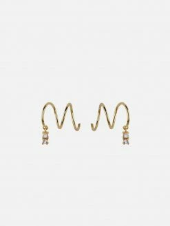 Ana Dyla Rumi Recycled 925 Sterling Silver White Topaz Earrings | Gold Vermeil