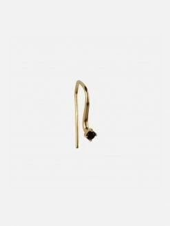 Ana Dyla Accessories Serendipity Recycled 925 Sterling Silver Black Spinel Earring | Gold Vermeil