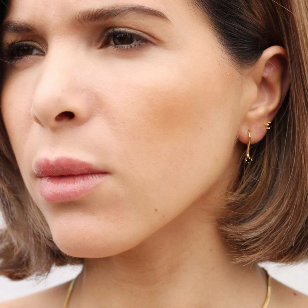 Ana Dyla Accessories Serendipity Recycled 925 Sterling Silver Black Spinel Earring | Gold Vermeil 5 Ana Dyla Accessories Serendipity Recycled 925 Sterling Silver Black Spinel Earring | Gold Vermeil