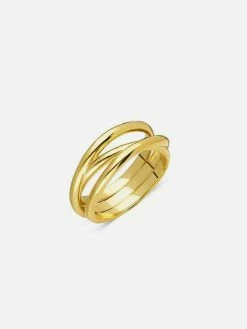Ana Dyla Simone Recycled Sterling Silver Ring | 18ct Gold Plated Accessories