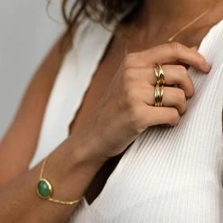 Ana Dyla Simone Recycled Sterling Silver Ring | 18ct Gold Plated Accessories