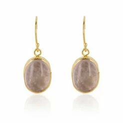 Ana Dyla Accessories Smokey Recycled 925 Sterling Silver Earrings | Smokey Quartz Or Pink With Gold Vermeil